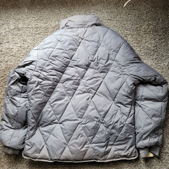 MOUNTAIN HORSE EQUESTRIAN Puffer Reversible Tan Gray Jacket Coat Woman's Large - Picture 3 of 13